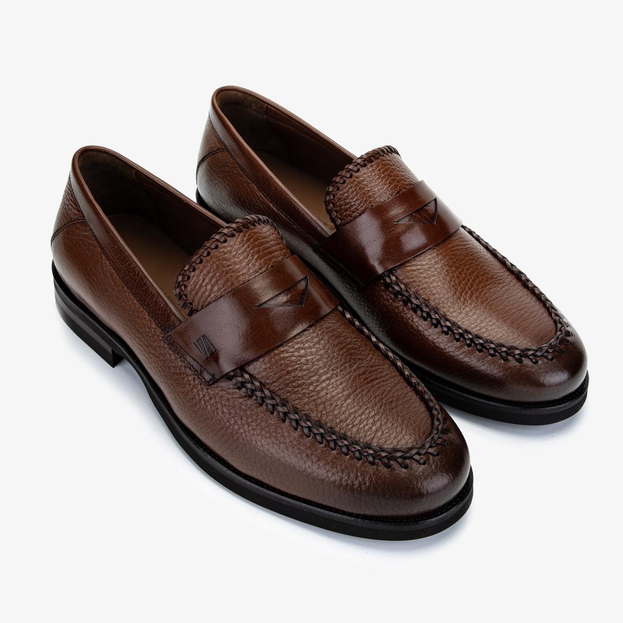 Valmenti Erkek Hakiki Deri Taba Loafer Ayakkabı