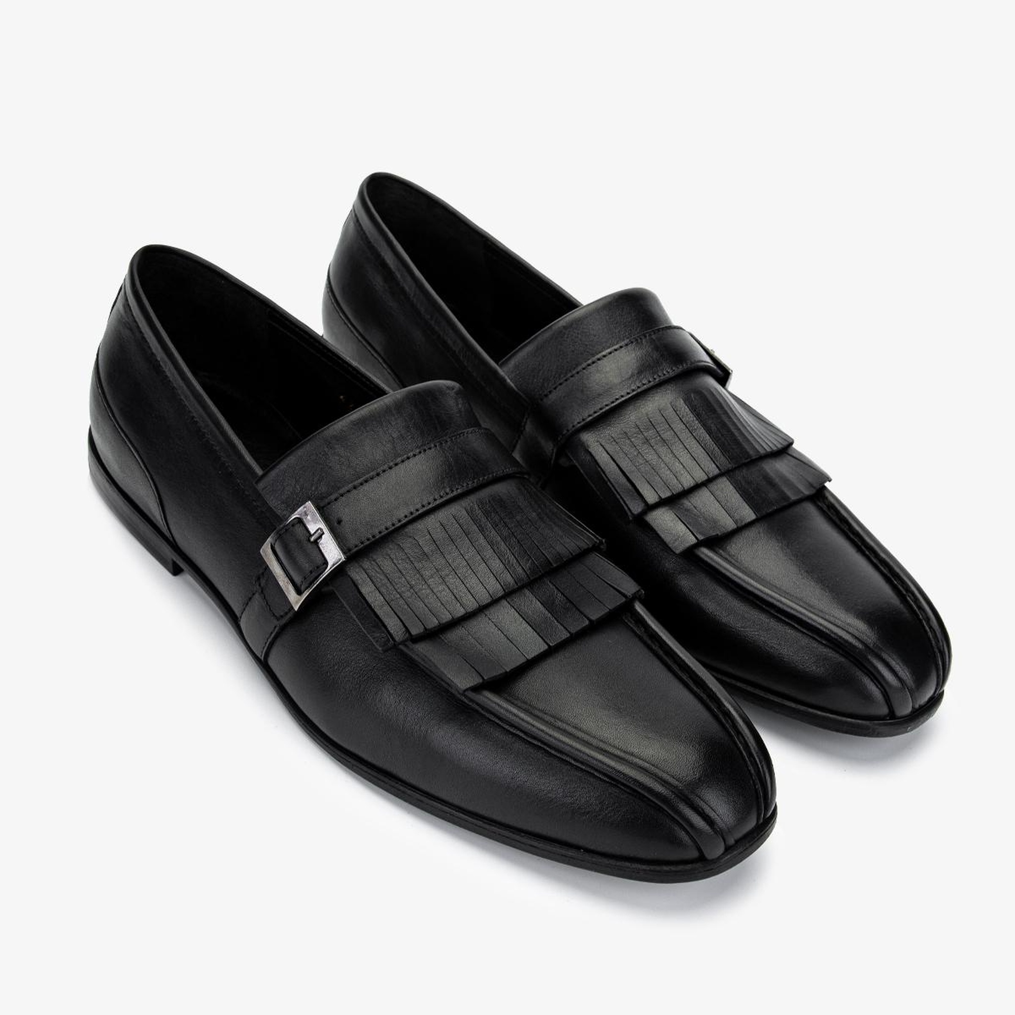 Valmenti Erkek Hakiki Deri Siyah Deri Loafer Ayakkabı