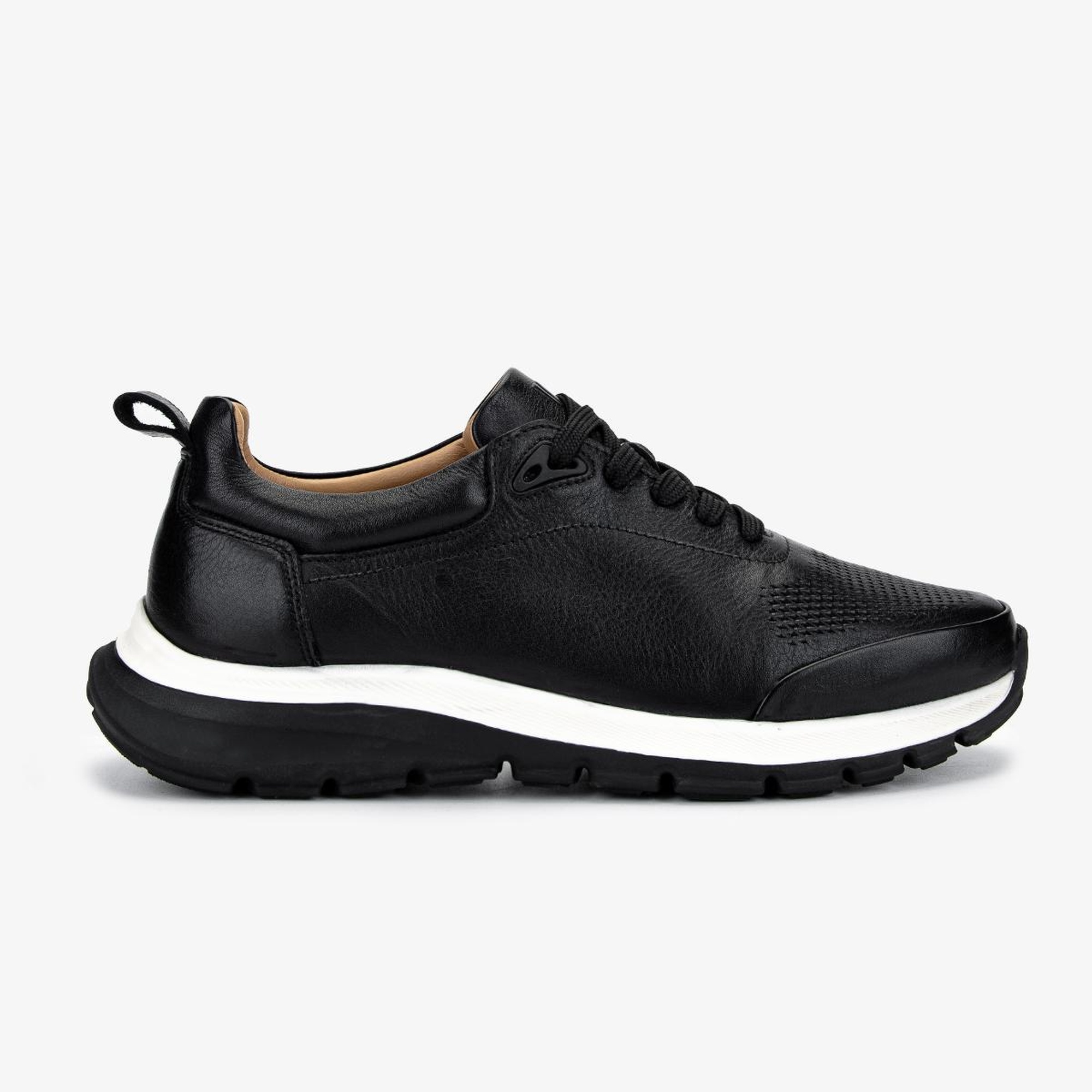 Valmenti Erkek Hakiki Deri Siyah Deri Sneakers & Spor Ayakkabı