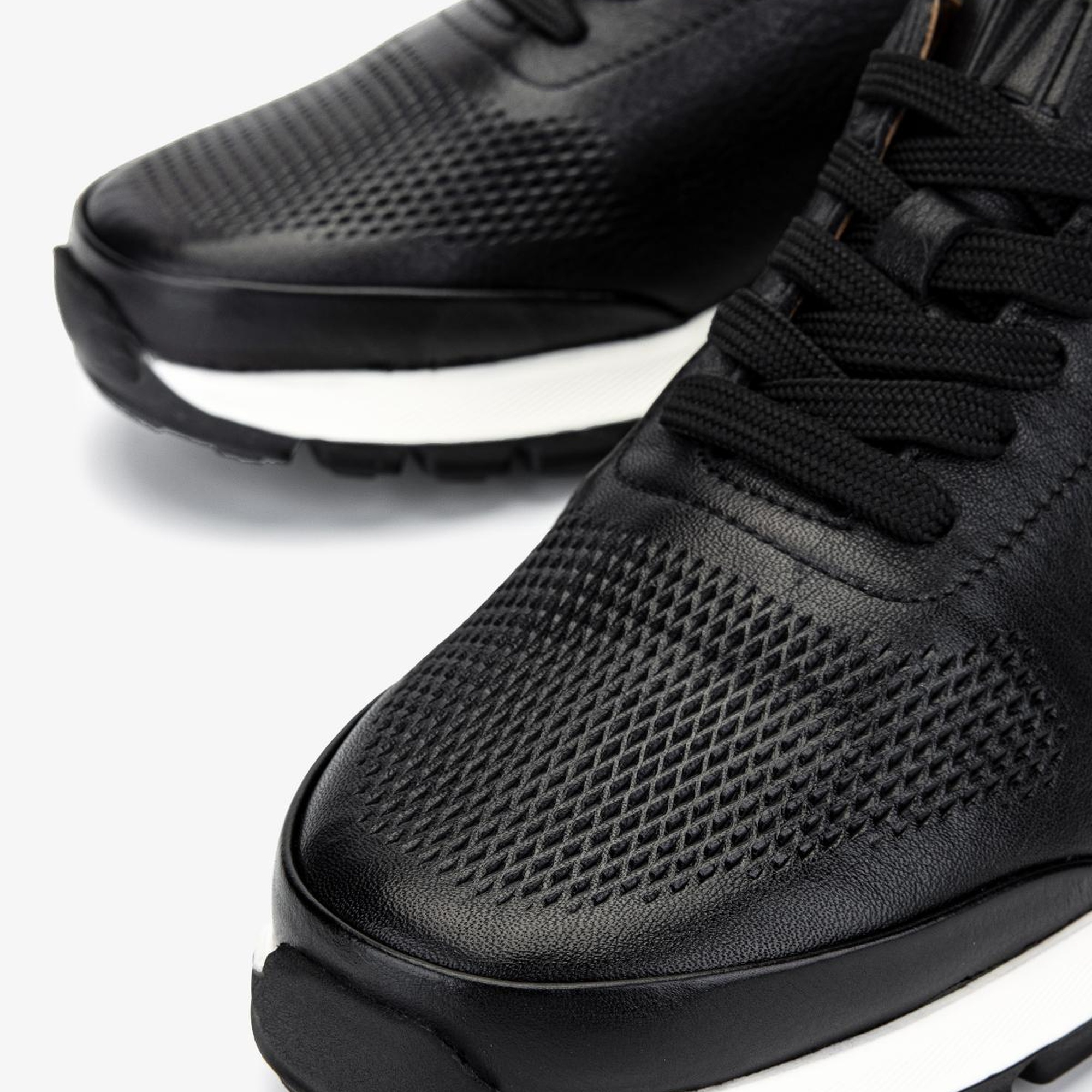 Valmenti Erkek Hakiki Deri Siyah Deri Sneakers & Spor Ayakkabı