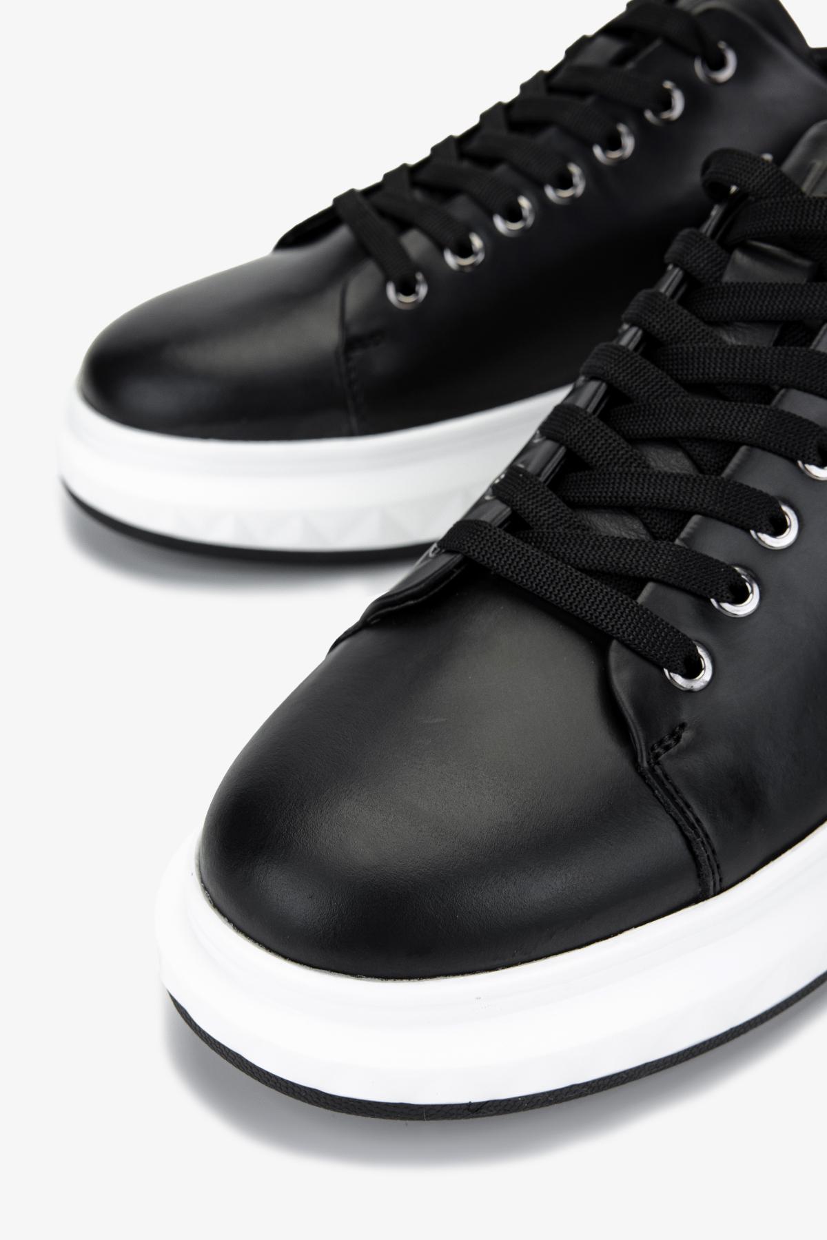 Valmenti Valmenti Erkek Hakiki Deri Siyah Sneakers &amp; Spor Ayakkabı | FashFed Siyah - 3. görsel