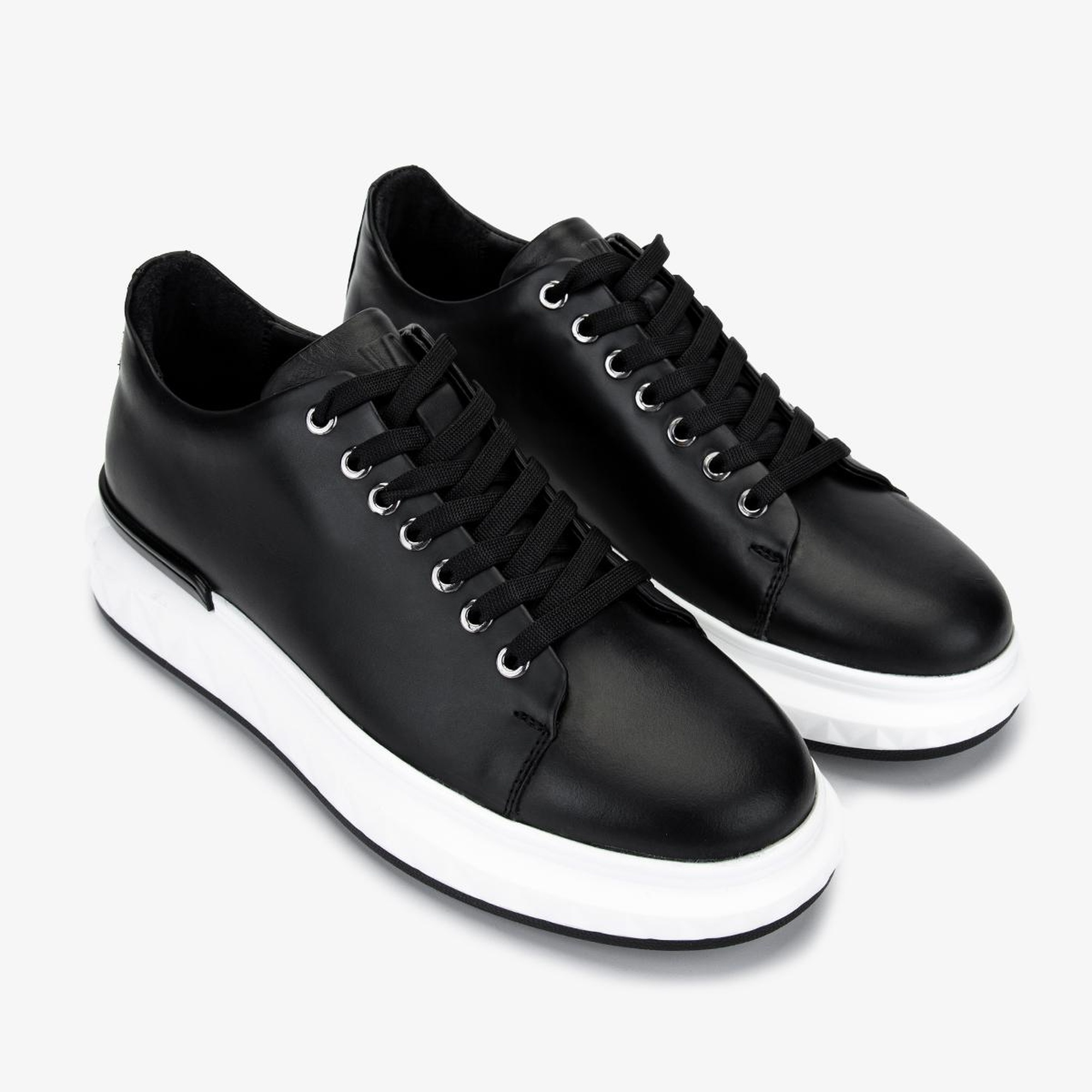 Valmenti Erkek Hakiki Deri Siyah Sneakers & Spor Ayakkabı