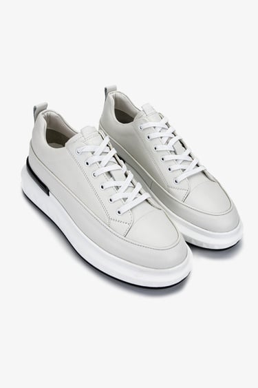  Valmenti Erkek Hakiki Deri Beyaz Casual Ayakkabı