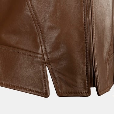  Kadın Taba Deri Biker Ceket