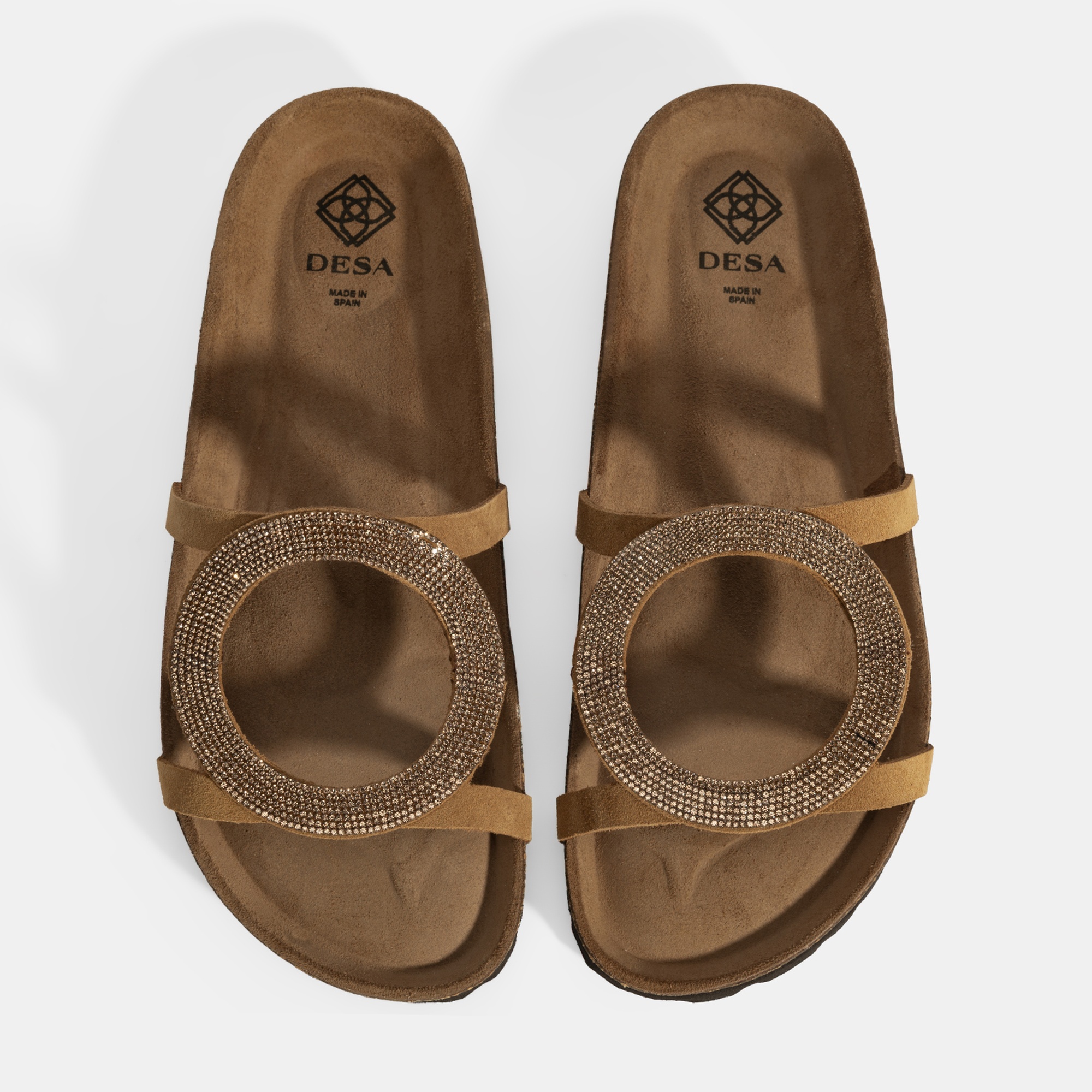 Kadın Taba Taş Detaylı Süet Terlik