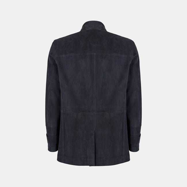  Erkek Lacivert Gömlek Yaka Süet Ceket