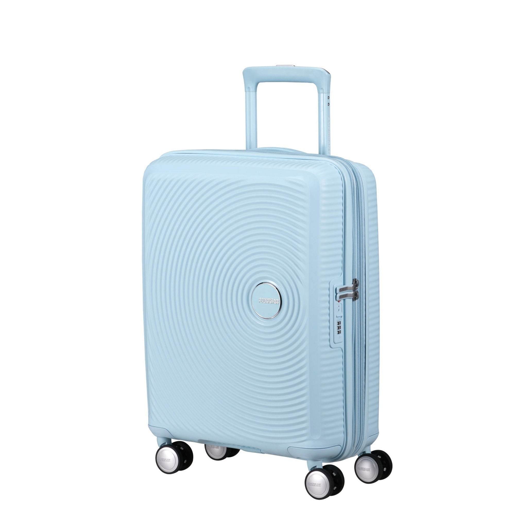 American Tourister Açık Mavi Soundbox - 55 cm Kabin Boy Sert Valiz