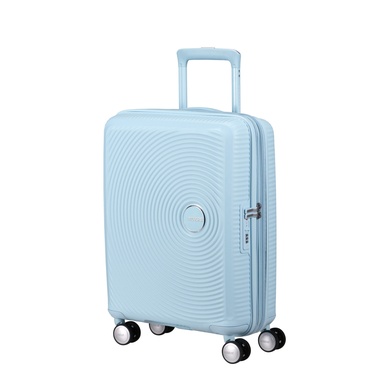  American Tourister Açık Mavi Soundbox - 55 cm Kabin Boy Sert Valiz