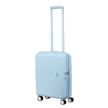  American Tourister Açık Mavi Soundbox - 55 cm Kabin Boy Sert Valiz