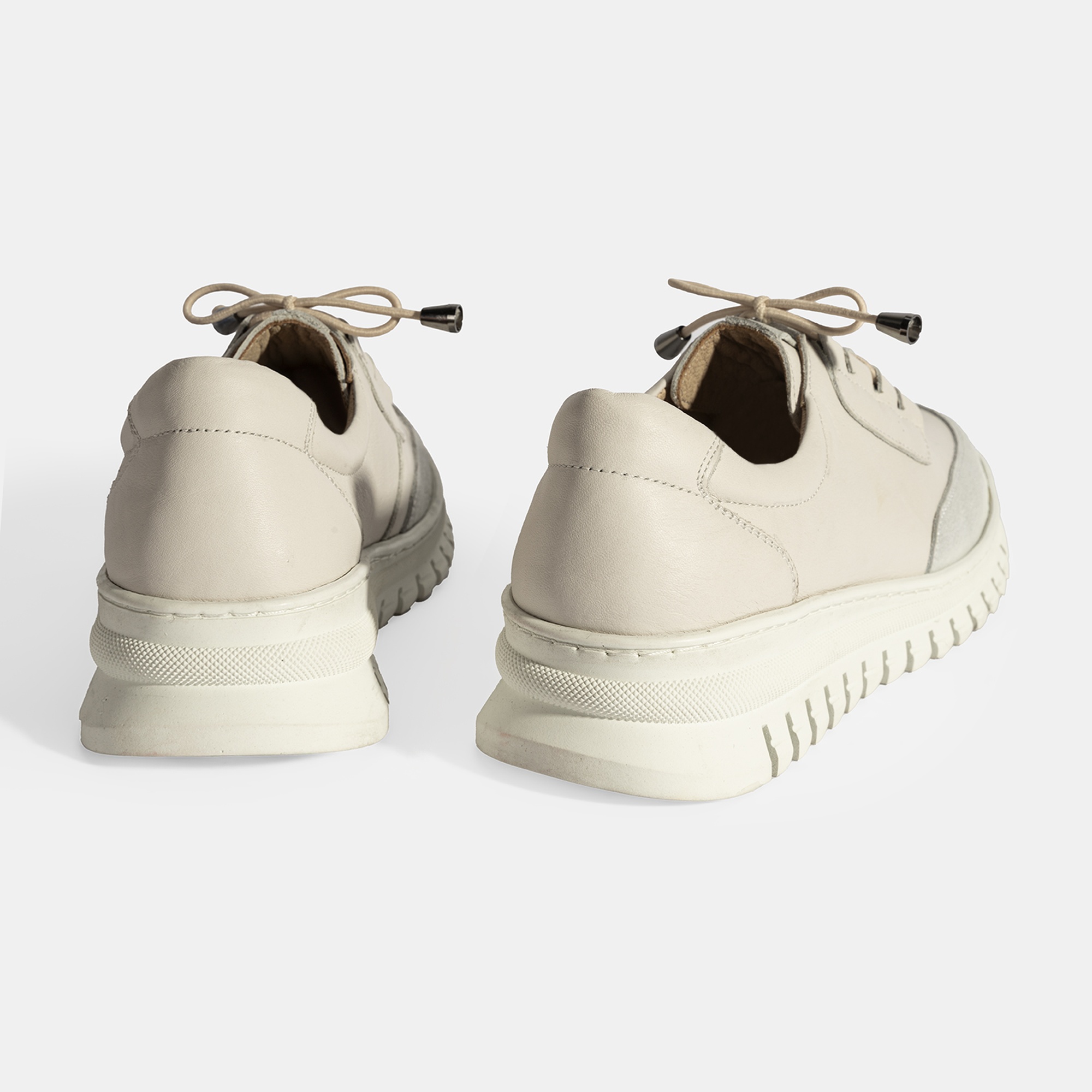 Kadın Beyaz DesaComfort Deri Bağcıklı Günlük Ayakkabı