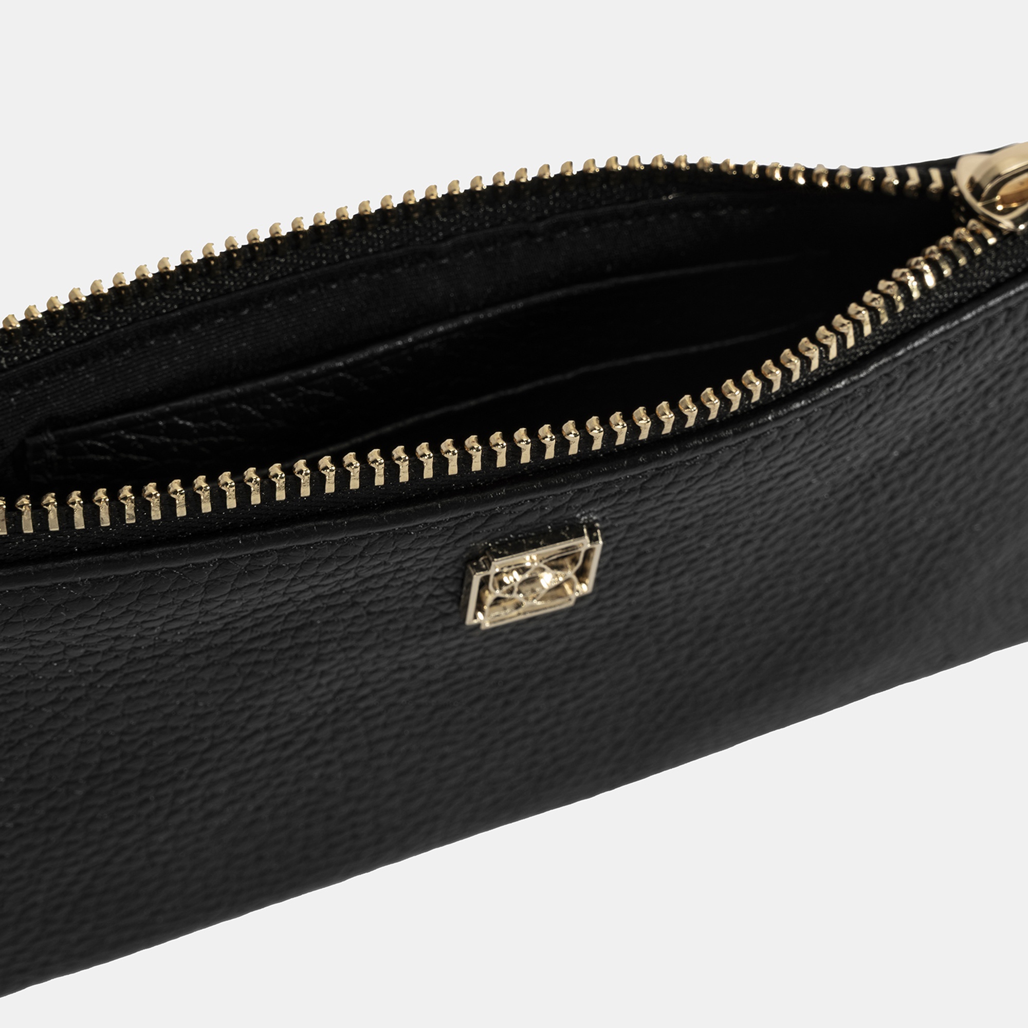 Kadın Siyah Fermuarlı Deri Cüzdan