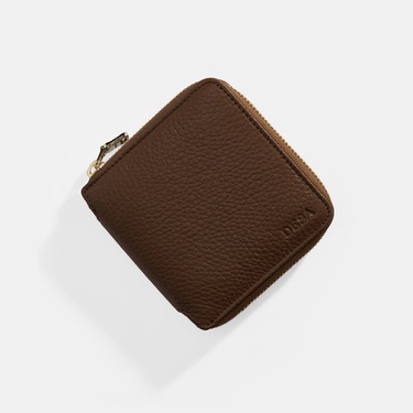 Kadın Kahve Fermuarlı Deri Cüzdan