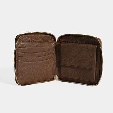  Kadın Kahve Fermuarlı Deri Cüzdan