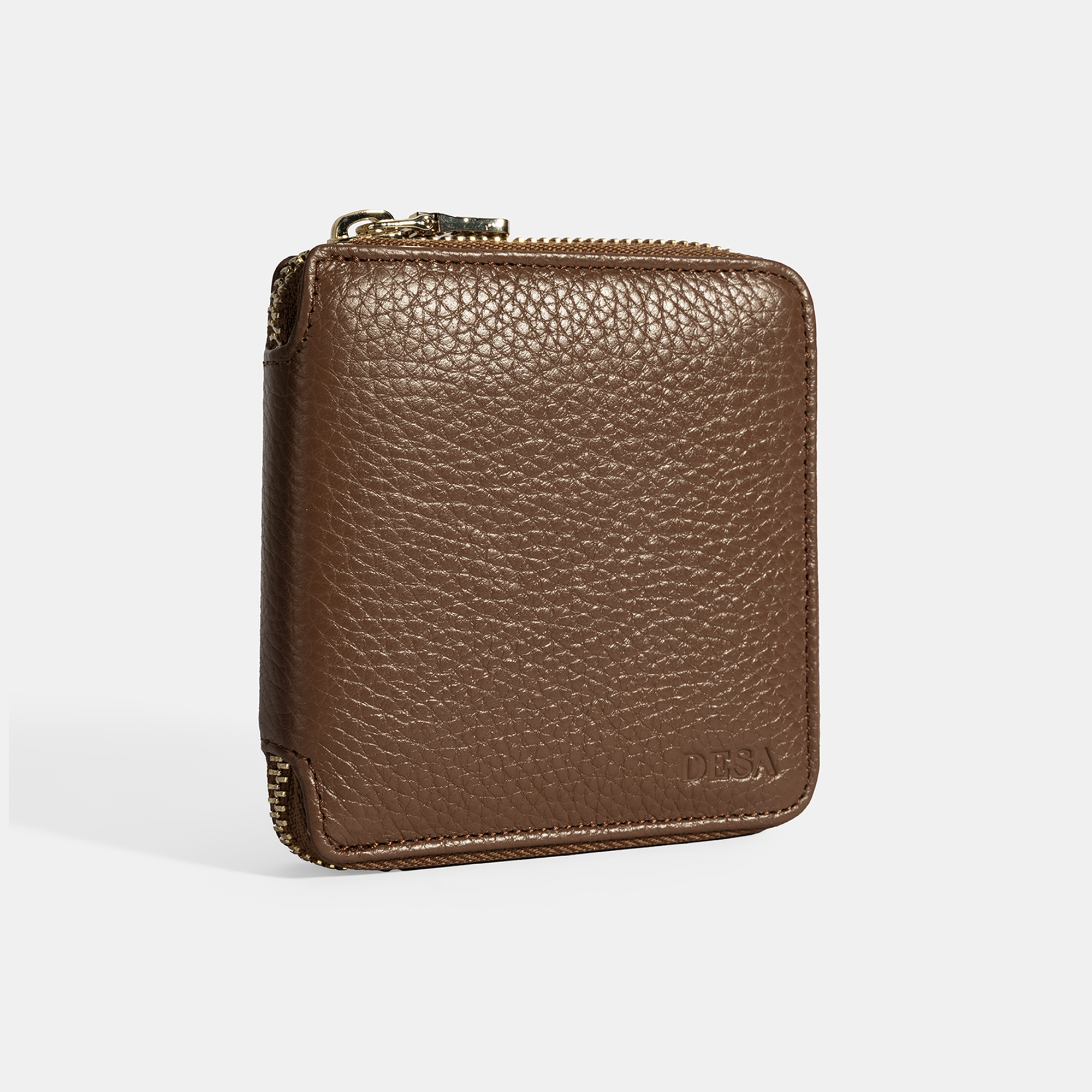 Kadın Kahve Fermuarlı Deri Cüzdan