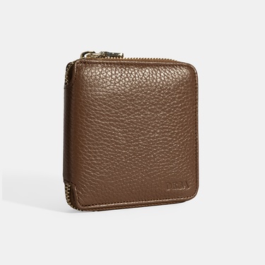  Kadın Kahve Fermuarlı Deri Cüzdan