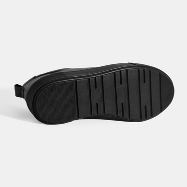  Kadın Siyah Bağcıklı Deri Günlük Ayakkabı