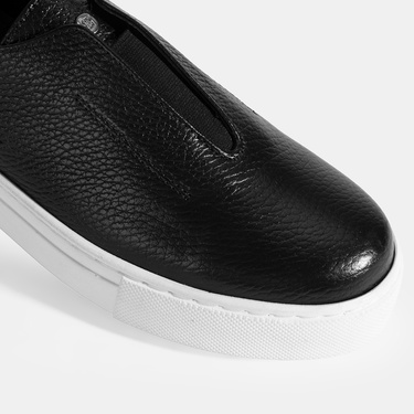  Kadın Siyah Günlük Deri Ayakkabı