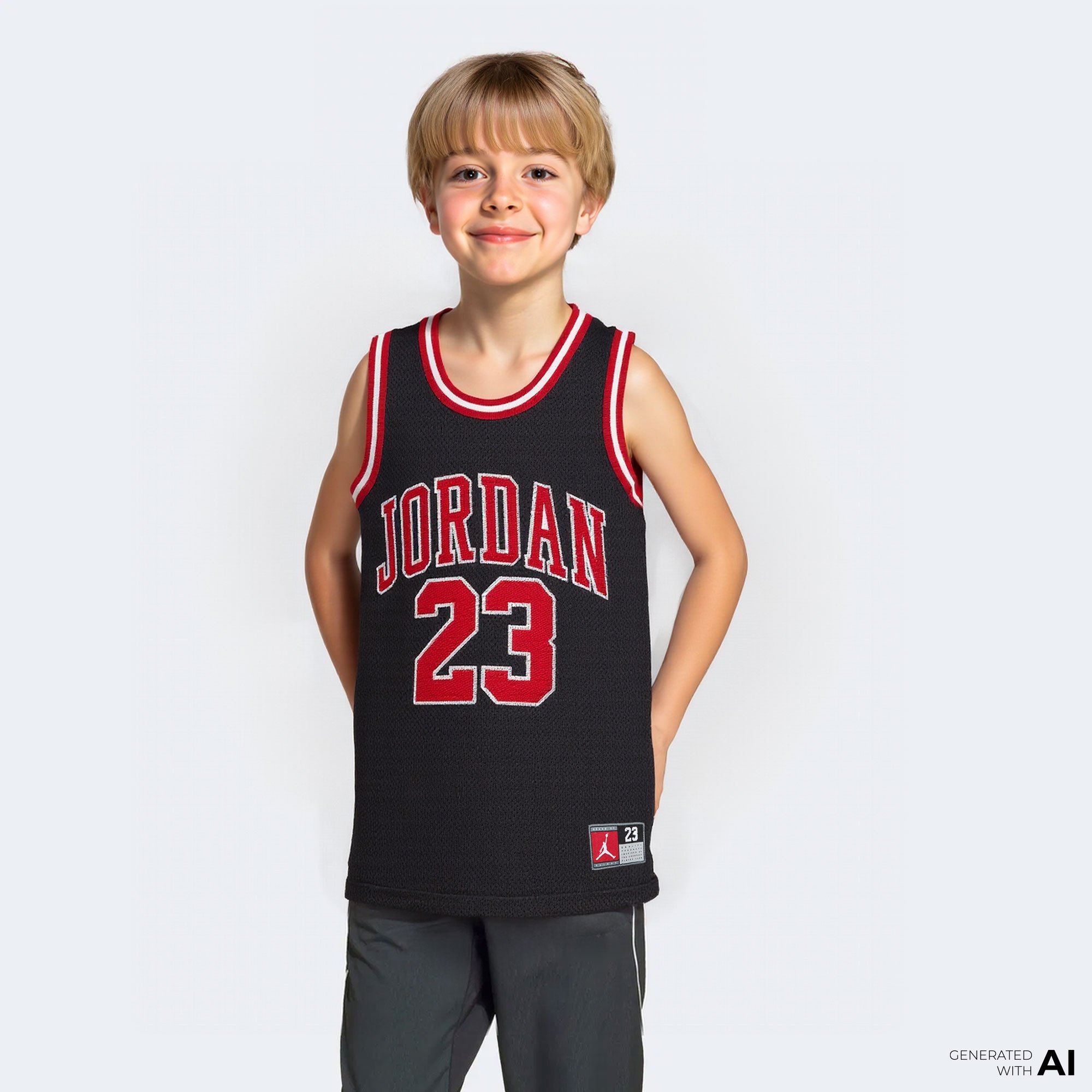 Jordan 23 Jersey Çocuk Siyah Kolsuz T-Shirt