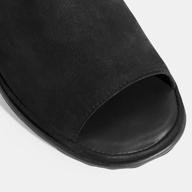  Laney Siyah Kadın Nubuk DesaComfort Deri Sandalet