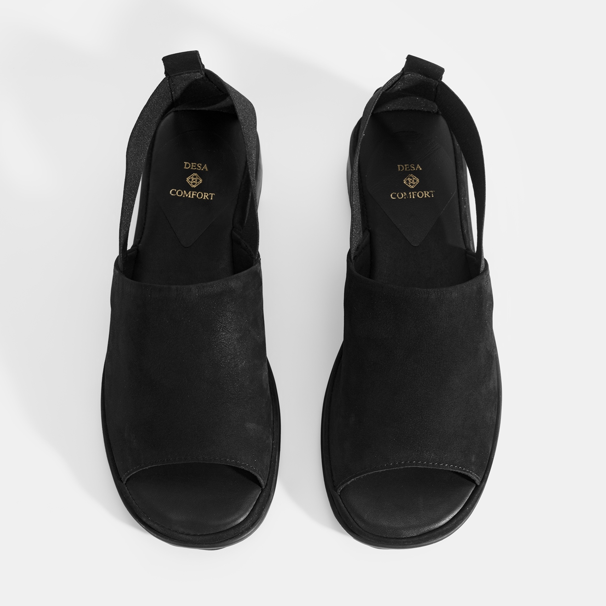 Laney Siyah Kadın Nubuk DesaComfort Deri Sandalet
