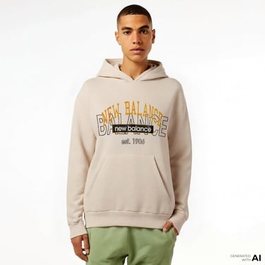  New Balance UNH3406 Unisex Bej Sweatshirt