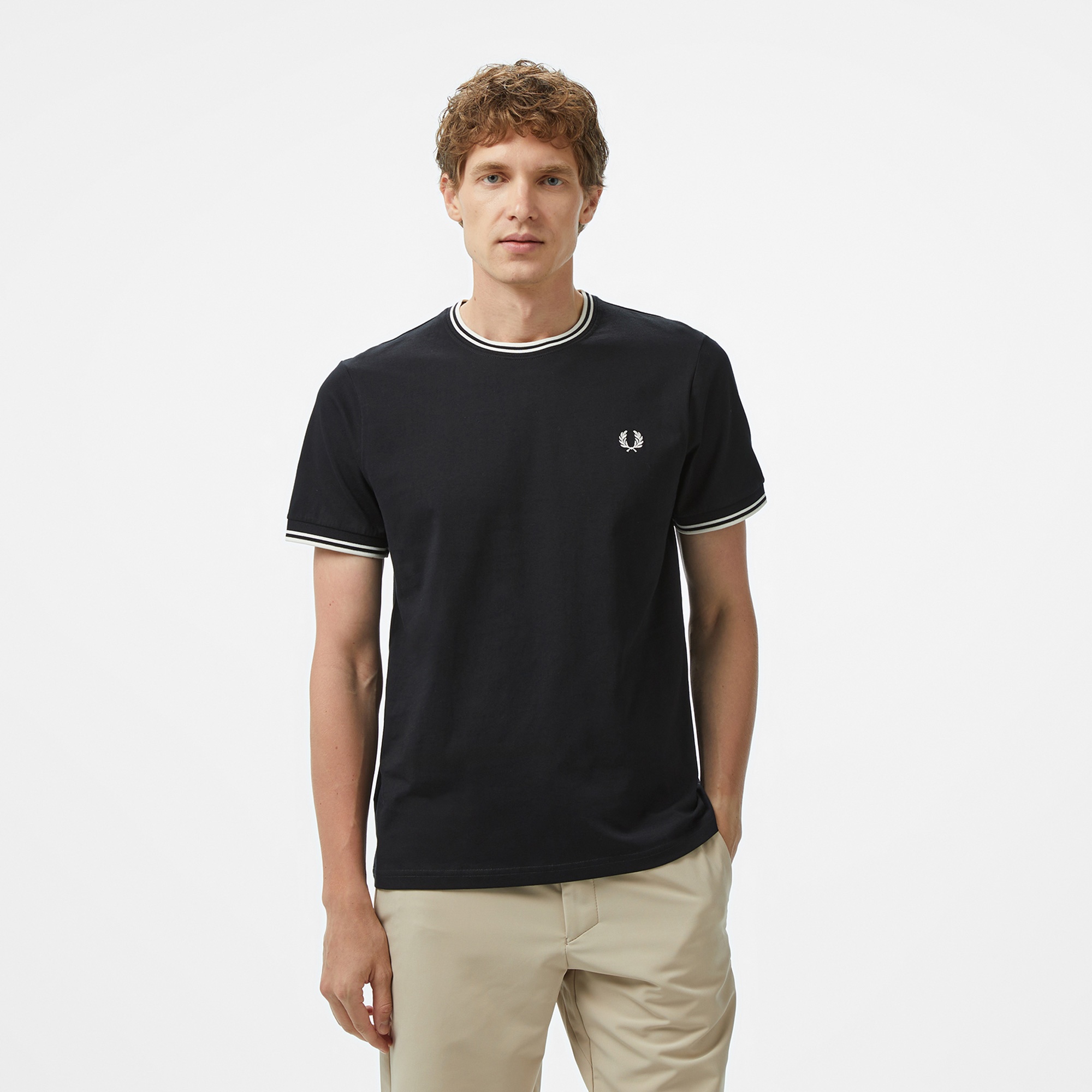 Fred Perry Twin Tipped Erkek Siyah T-Shirt