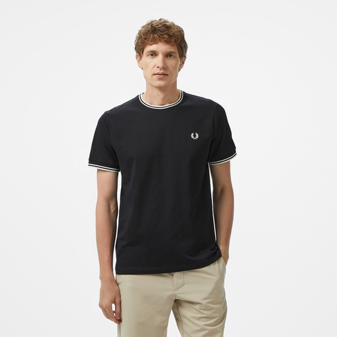  Fred Perry Twin Tipped Erkek Siyah T-Shirt