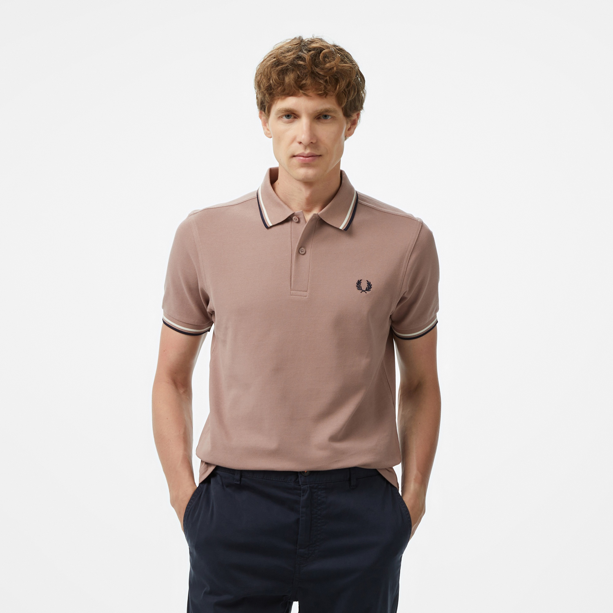 Fred Perry Twin Tipped Erkek Pembe T-Shirt