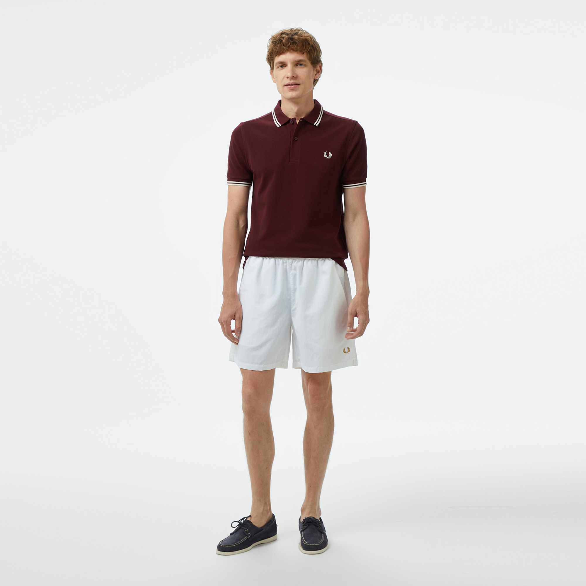 Fred Perry Twin Tipped Erkek Bordo T-Shirt