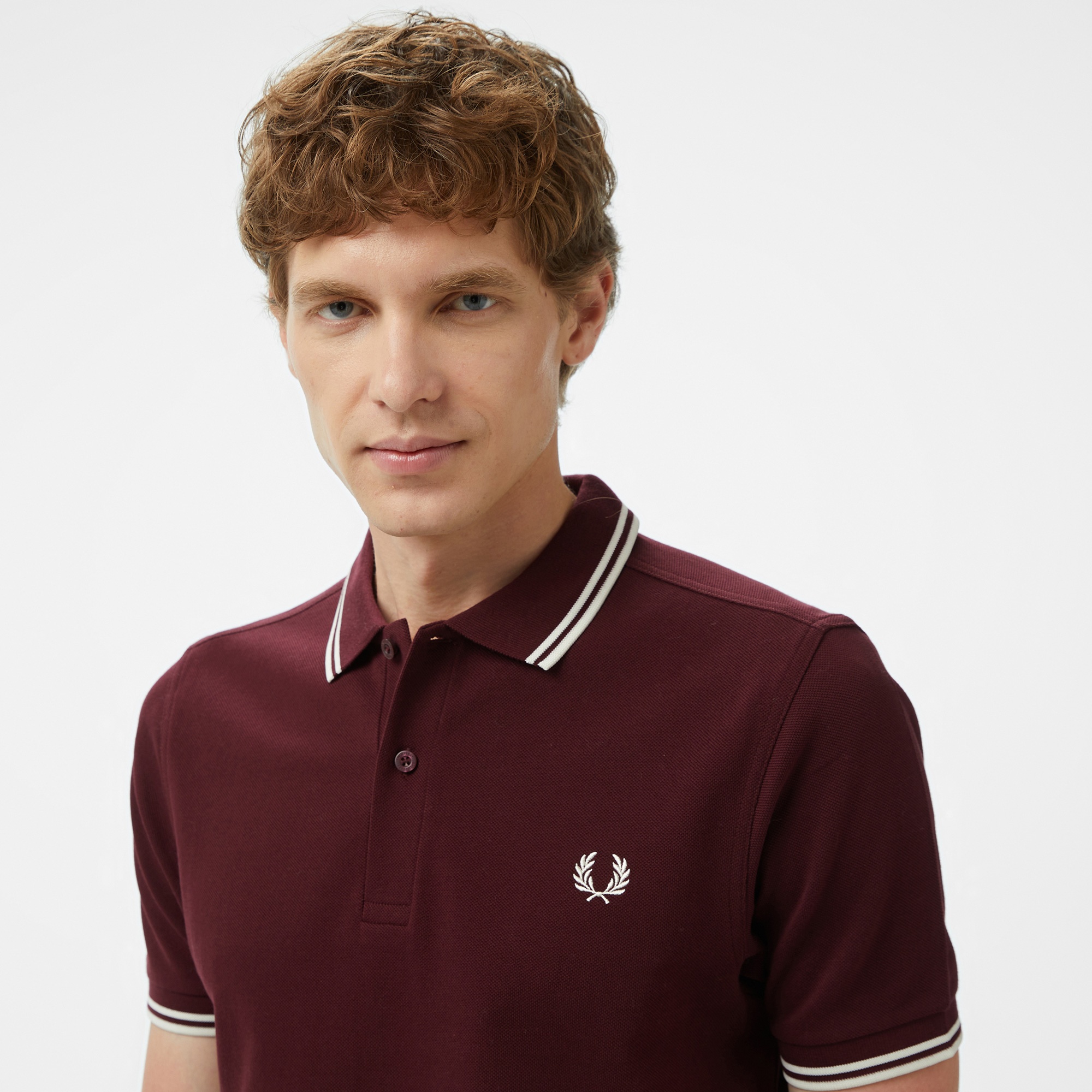 Fred Perry Twin Tipped Erkek Bordo T-Shirt