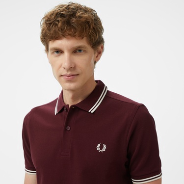  Fred Perry Twin Tipped Erkek Bordo T-Shirt