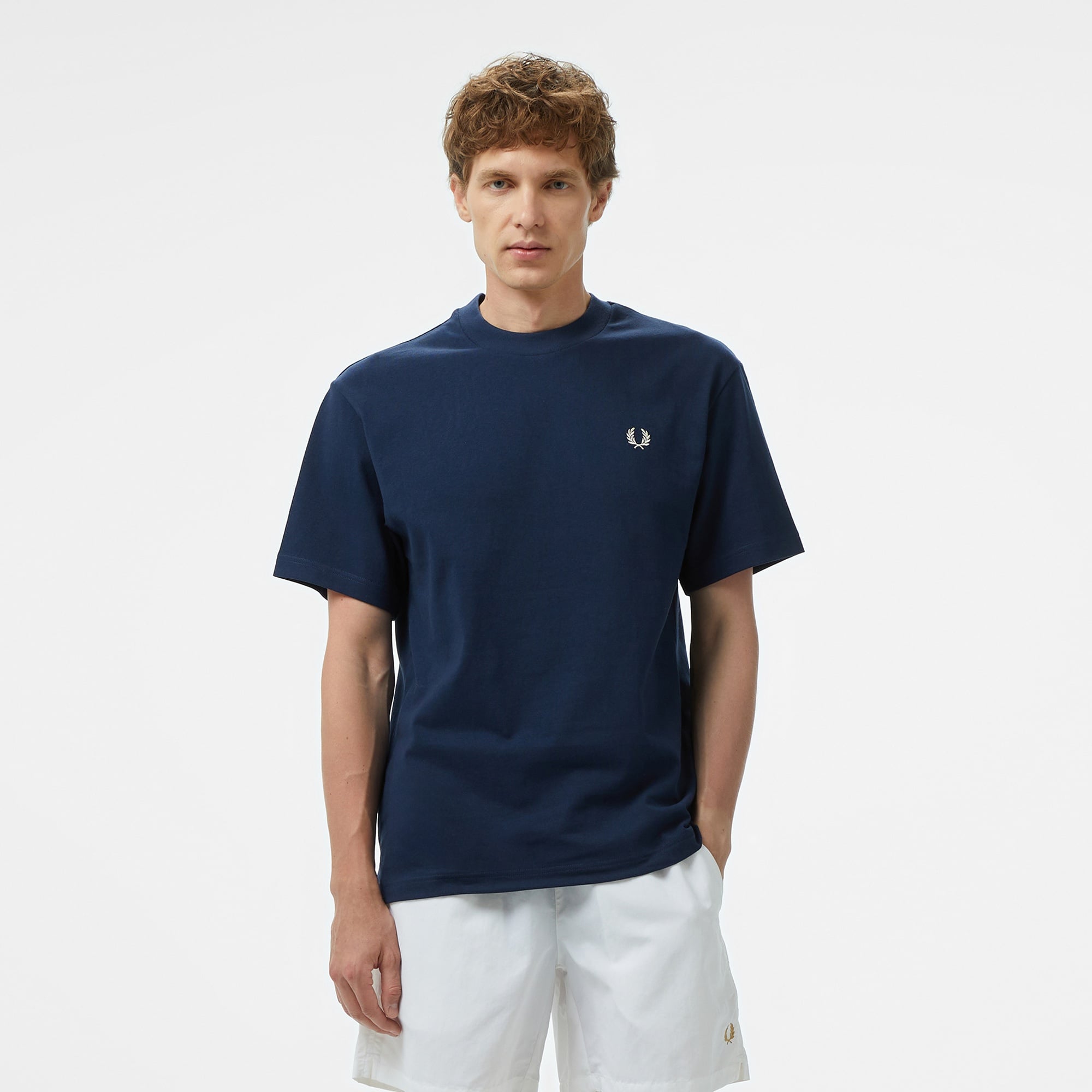 Fred Perry Embroidered Champion Erkek Mavi T-Shirt