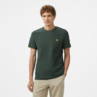  Fred Perry Crepe Pique Erkek Yeşil T-Shirt