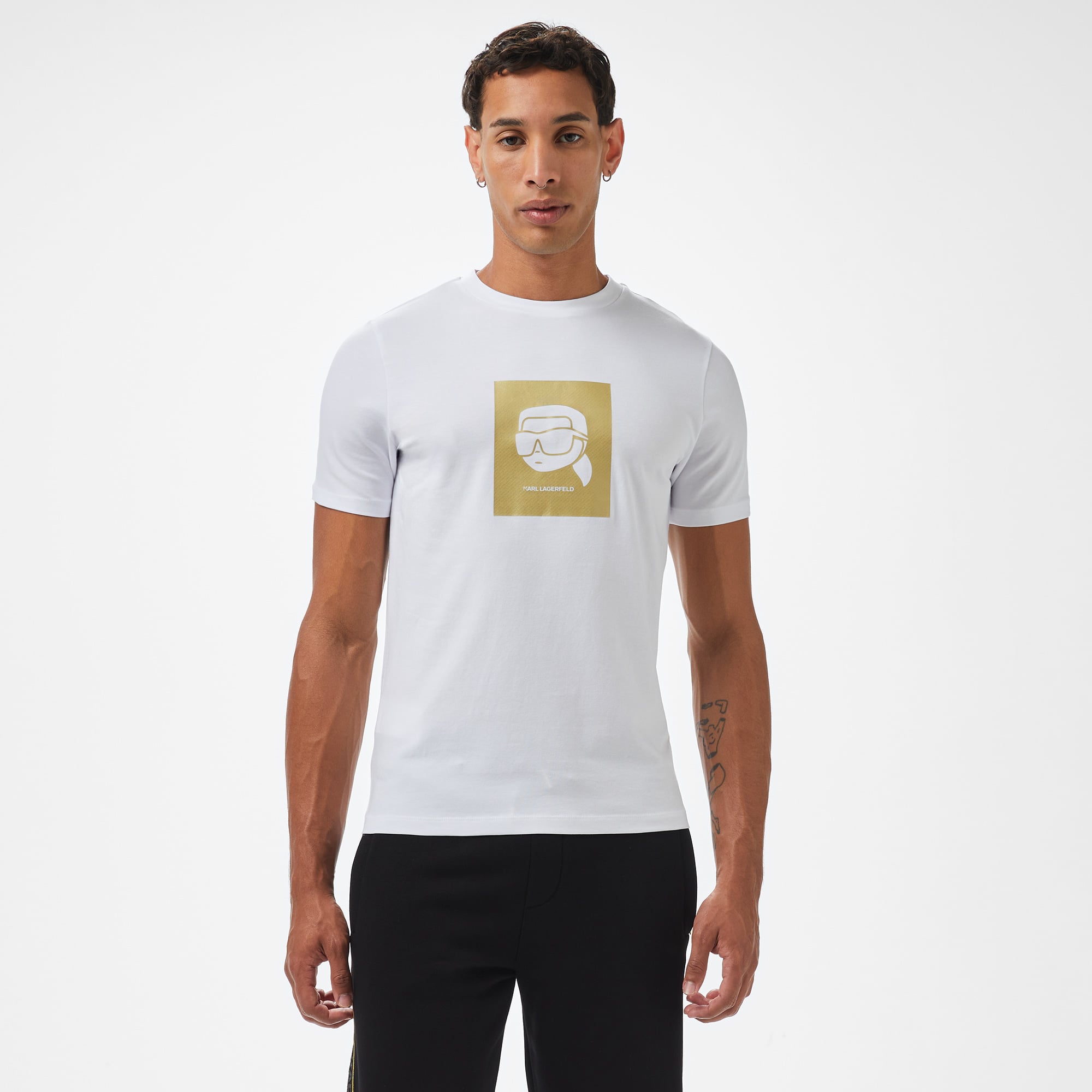  Karl Lagerfeld Erkek Beyaz T-Shirt