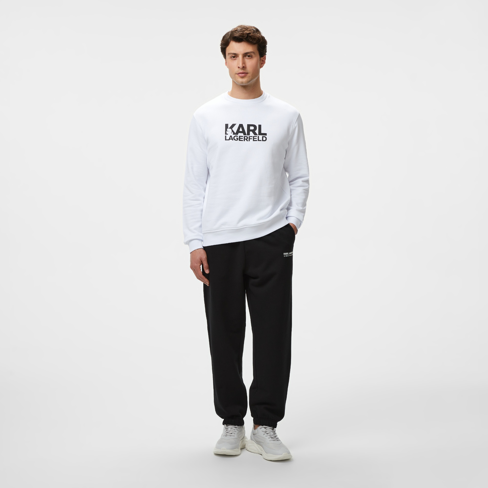 Karl Lagerfeld Erkek Beyaz Sweatshirt