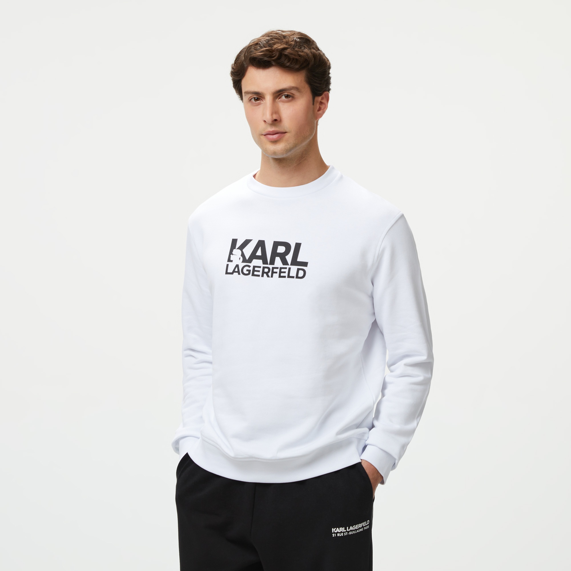 Karl Lagerfeld Erkek Beyaz Sweatshirt