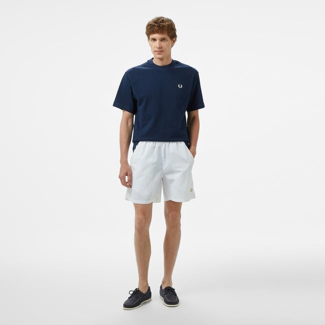  Fred Perry On Court Erkek Beyaz Şort