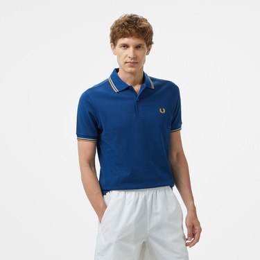  Fred Perry Twin Tipped Erkek Mavi T-Shirt