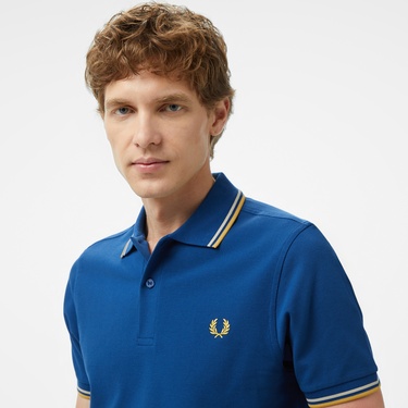  Fred Perry Twin Tipped Erkek Mavi T-Shirt