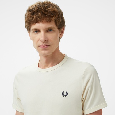  Fred Perry Ringer Erkek Bej T-Shirt