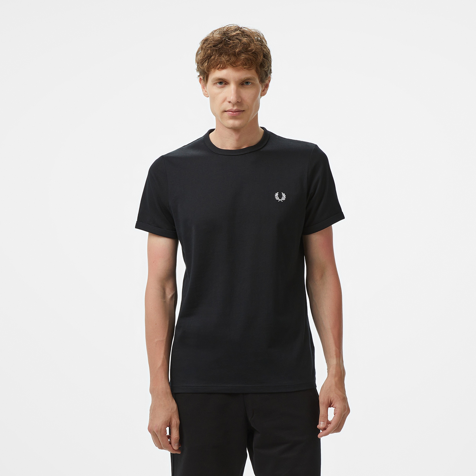 Fred Perry Ringer Erkek Siyah T-Shirt