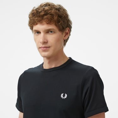  Fred Perry Ringer Erkek Siyah T-Shirt