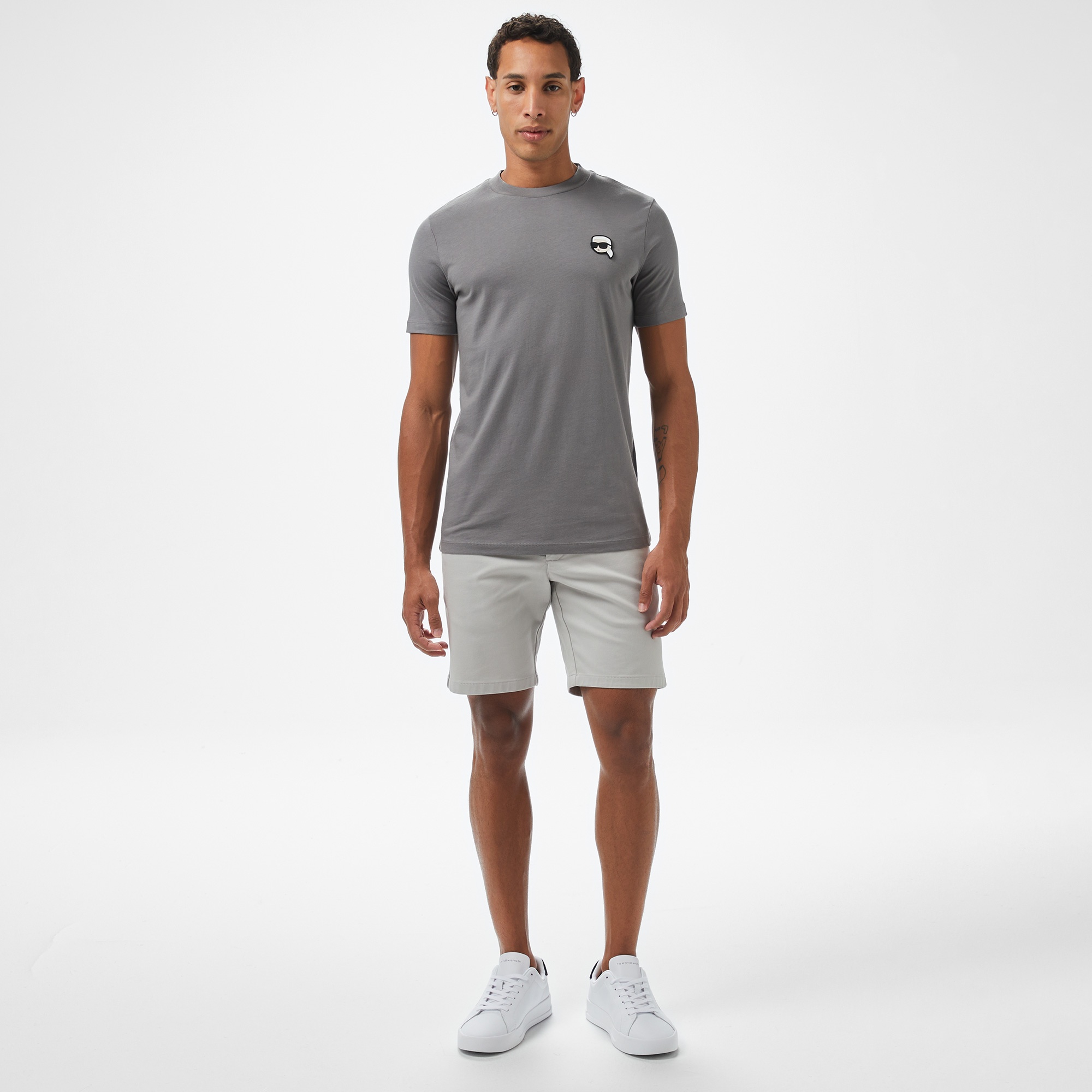 Karl Lagerfeld Erkek Gri T-Shirt