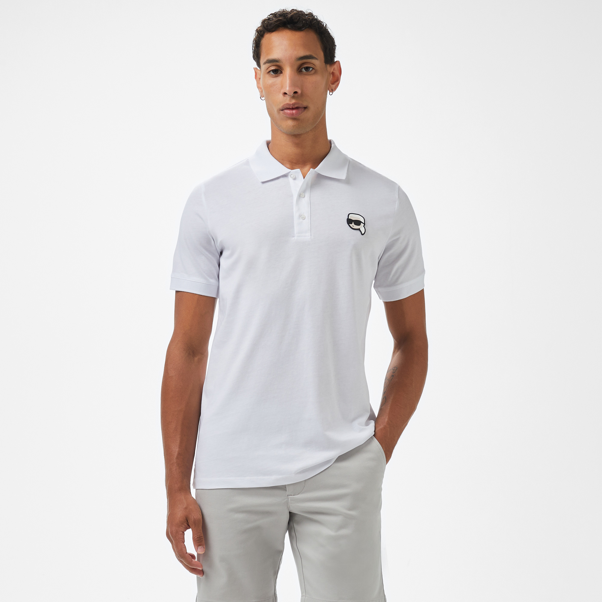  Karl Lagerfeld Erkek Beyaz Polo