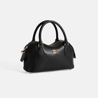  Kadın Siyah Deri Çanta Aksesuarlı Mini El Çantası