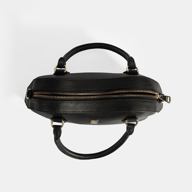  Kadın Siyah Deri Çanta Aksesuarlı Mini El Çantası