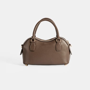  Kadın Kahve Deri Çanta Aksesuarlı Mini El Çantası