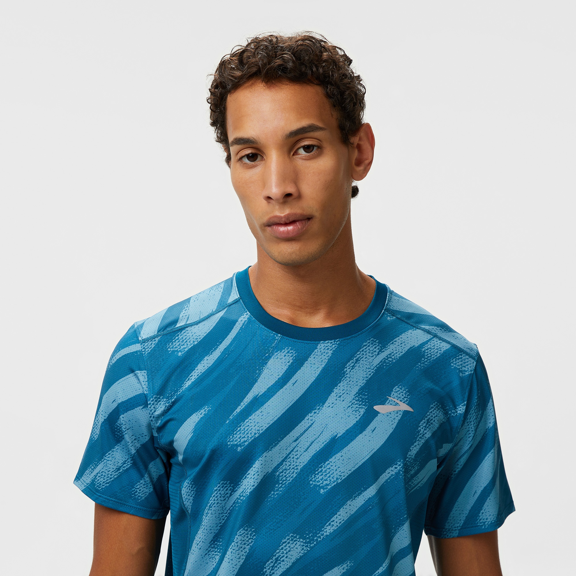 Brooks Atmosphere Sleeve 3.0 Erkek Mavi Koşu T-Shirt