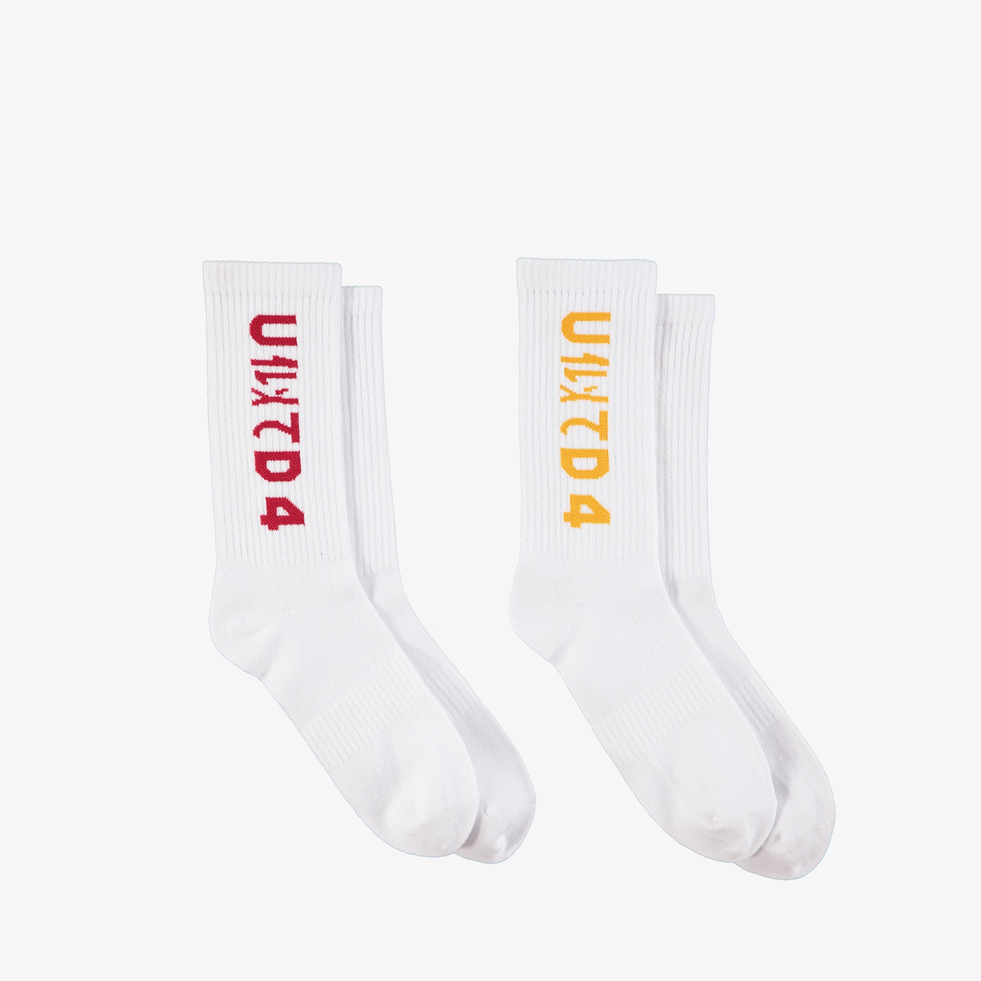 UNITED4 Unisex Beyaz 2'li Çorap