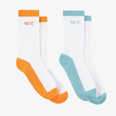  UNITED4 Unisex Turuncu - Mint 2'li Soket Çorap